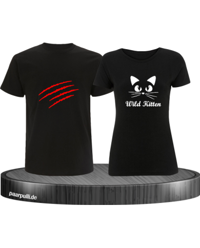 Wild Kitten T-Shirt schwarz