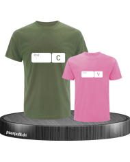 Ctrl C und Ctrl V Button Design Partnerlook T-Shirts für Vater und Kind