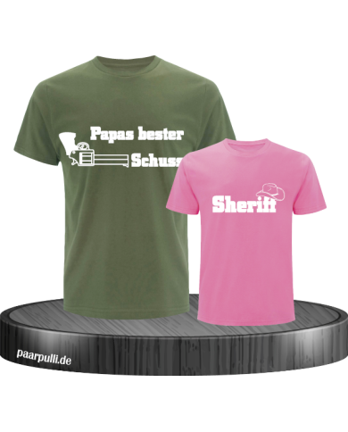 Papas bester Schuss und Sheriff khaki rosa Papas bester Schuss und Sheriff khaki rosa