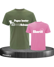 Papas bester Schuss und Sheriff Vater und Kind T-Shirts