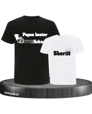 Papas bester Schuss und Sheriff schwarz weiß