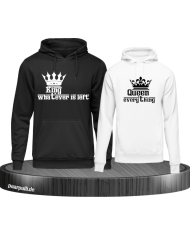 Queen of everything and King of everything that's left Couple Hoodie