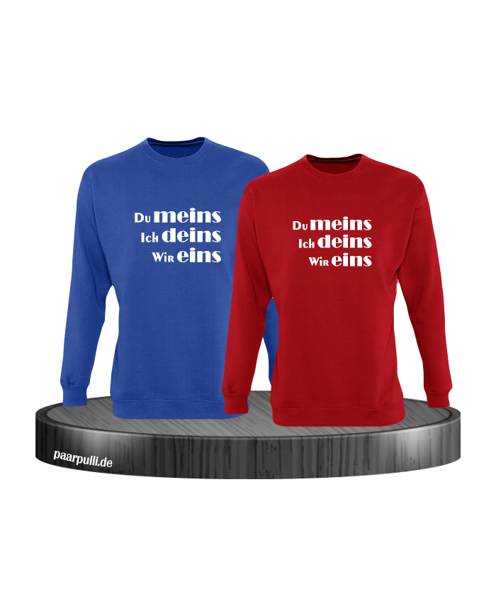 Du meins, Ich deins, Wir eins blau rot