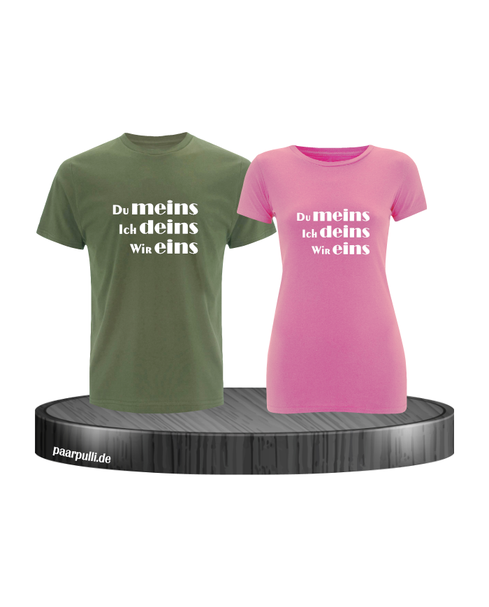 Du meins, Ich deins und Wir eins khaki rosa