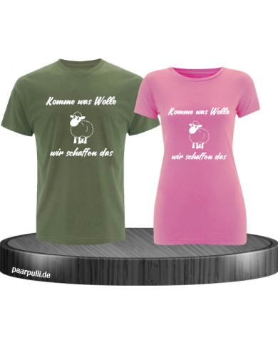 Komme was Wolle khaki rosa Komme was Wolle khaki rosa