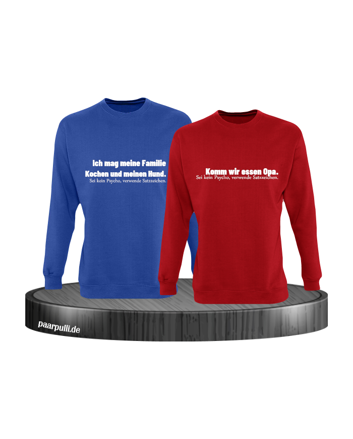 Verwende Satzzeichen blau rot