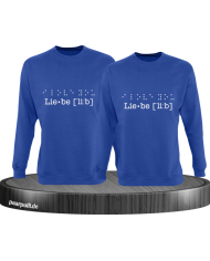 Ich liebe dich in Blindenschrift blau