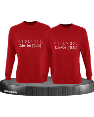Ich liebe dich in Blindenschrift rot