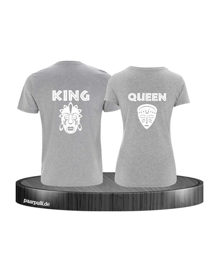 King und Queen Tribal Mask grau
