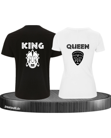 King und Queen Tribal Mask schwarz weiß