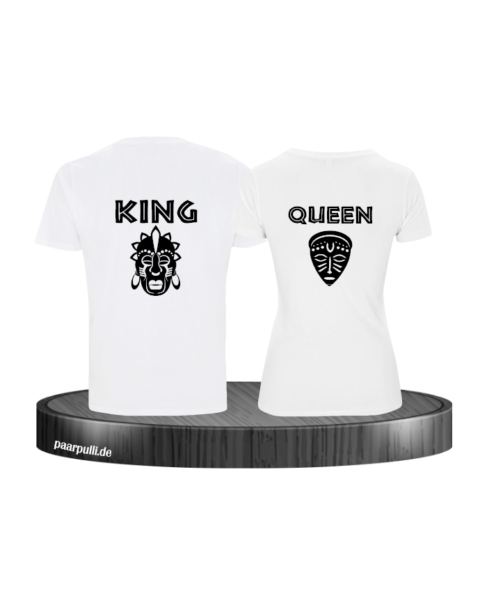 King und Queen Tribal Mask weiß