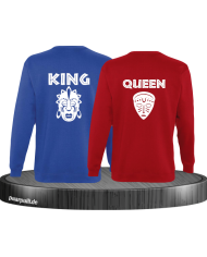 King und Queen Tribal Mask blau rot