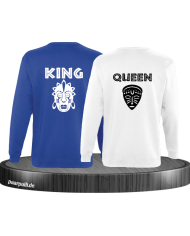 King und Queen Tribal Mask blau weiß