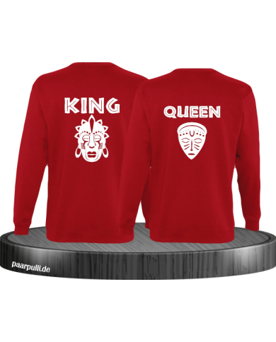 King und Queen Tribal Mask rot