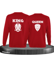 King und Queen Tribal Mask Couple Sweatshirt