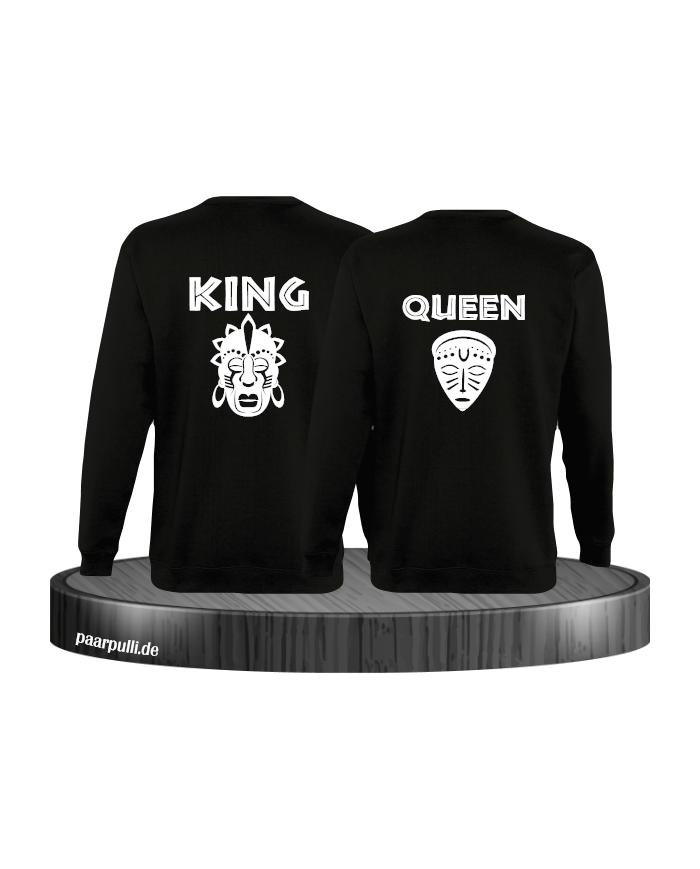 King und Queen Tribal Mask schwarz