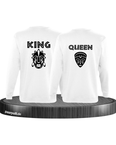 King und Queen Tribal Mask weiß