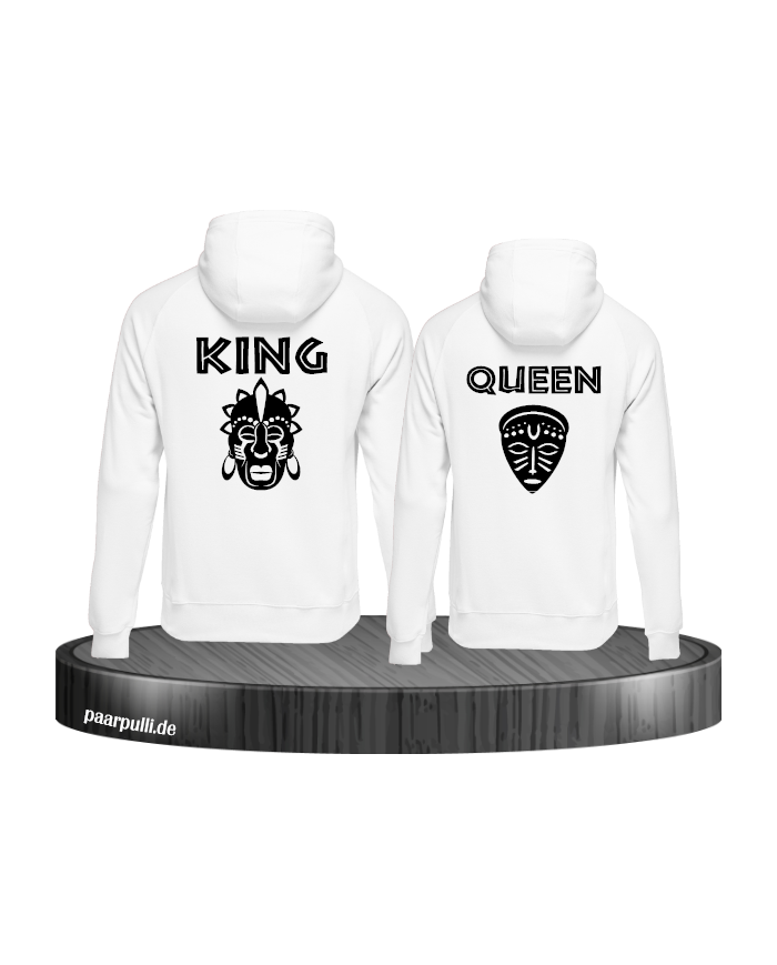King und Queen Tribal Mask weiß