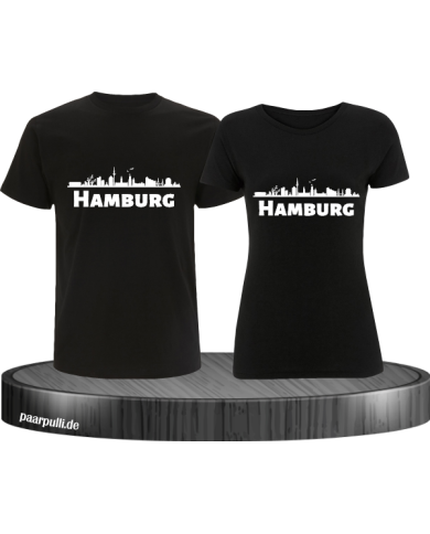 Hamburg mit Skyline schwarz Hamburg mit Skyline schwarz