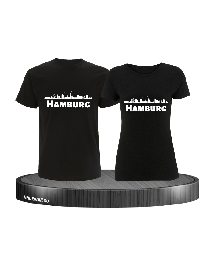 Hamburg mit Skyline schwarz