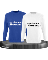 Hamburg mit Skyline blau weiß