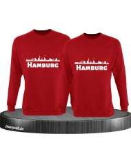 Hamburg mit Skyline rot