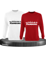Hamburg mit Skyline rot weiß