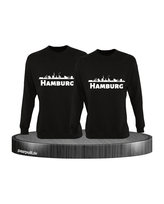 Hamburg mit Skyline schwarz