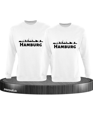 Hamburg mit Skyline weiß