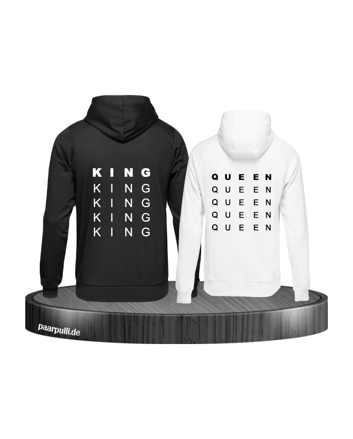 King und Queen untereinander schwarz weiß