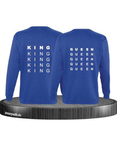 King und Queen untereinander Couple Sweatshirt