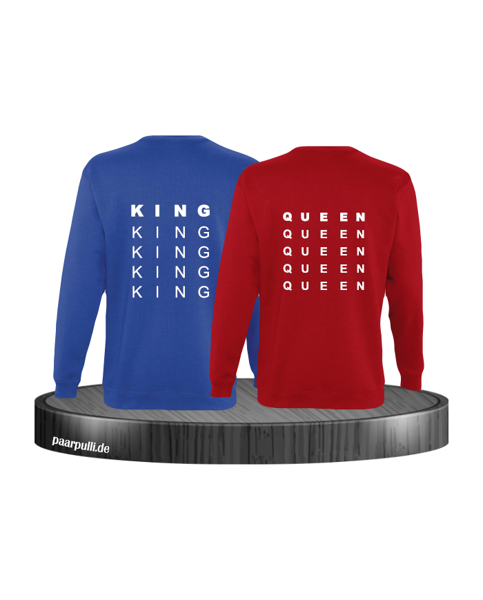King und Queen untereinander blau rot