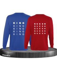 King und Queen untereinander blau rot