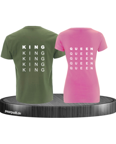 King und Queen untereinander khaki rosa King und Queen untereinander khaki rosa