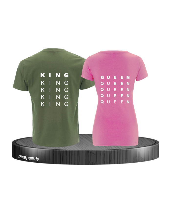 King und Queen untereinander khaki rosa