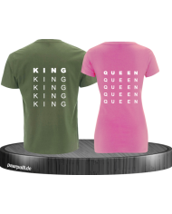 King und Queen untereinander khaki rosa