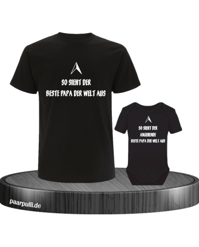 Bester Papa der Welt Partnerlook T-Shirt für Vater und Baby