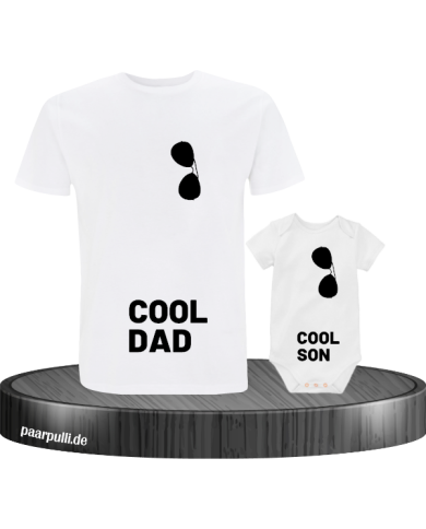 Cool Dad und Cool Son Partnerlook T-Shirt für Vater und Baby