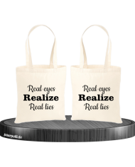 Real eyes realize real lies Partnerlook Jutebeutel Set
