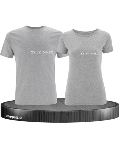 Römisch Wunschdatum Couple T-Shirt