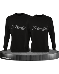 Michelangelo: Die Erschaffung Adams  schwarz