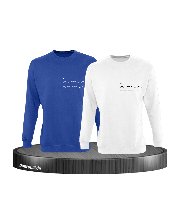 I Love you Morsecode blau weiß