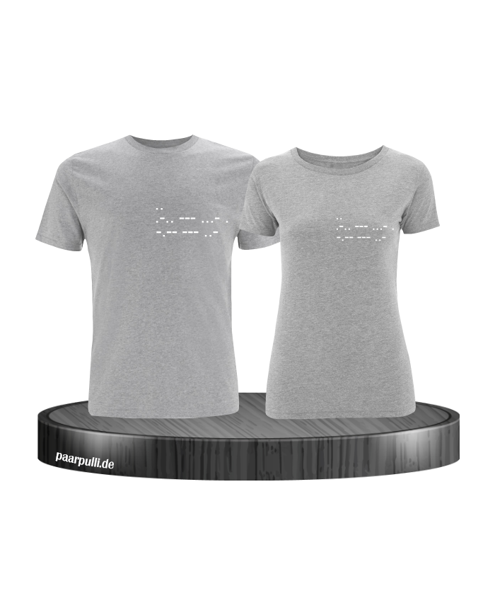 I Love you Morsecode grau