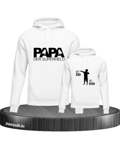 Papa der Superheld weiß Papa der Superheld weiß