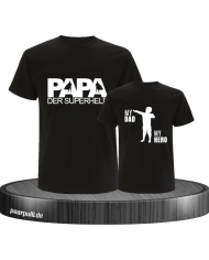 Papa der Superheld schwarz