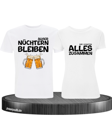 Partner T-Shirts bedruckt mit zusammen schaffen wir alles Partner T-Shirts bedruckt mit zusammen schaffen wir alles