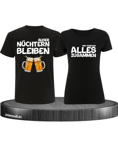 Partner T-Shirts bedruckt mit zusammen schaffen wir alles Partner T-Shirts bedruckt mit zusammen schaffen wir alles