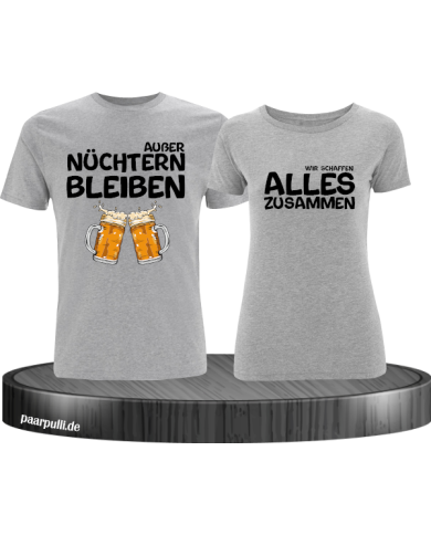 Partner T-Shirts bedruckt mit zusammen schaffen wir alles Partner T-Shirts bedruckt mit zusammen schaffen wir alles
