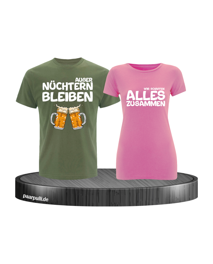 Partner T-Shirts bedruckt mit zusammen schaffen wir alles
