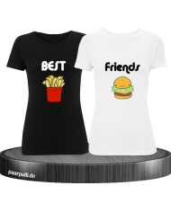 Best Friends Burger Pommes schwarz weiß